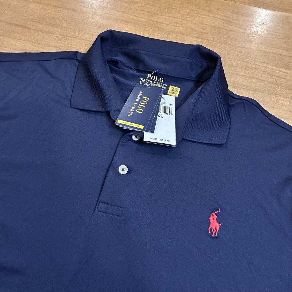 Polo Ralph Lauren Polo Shirt Mens XL Blue Golf Performance Stretch Pony Logo NWT